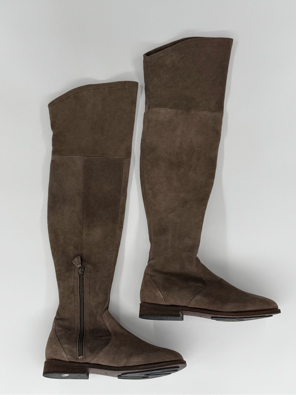 OTK Boots Gentle Souls Sz 7.5 Over-the-Knee Suede Riding Boots - Taupe